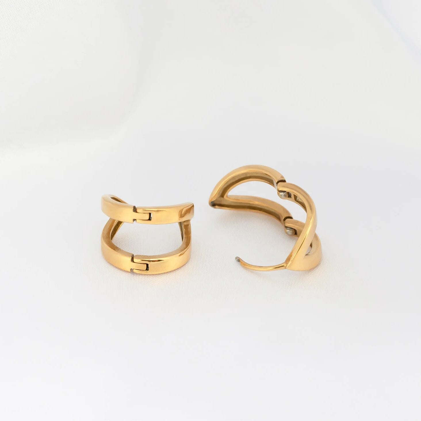 18K Gold PVD Stainless Steel Split Hoop Earring