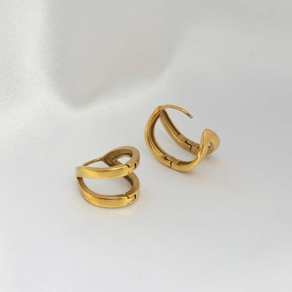 18K Gold PVD Stainless Steel Split Hoop Earring