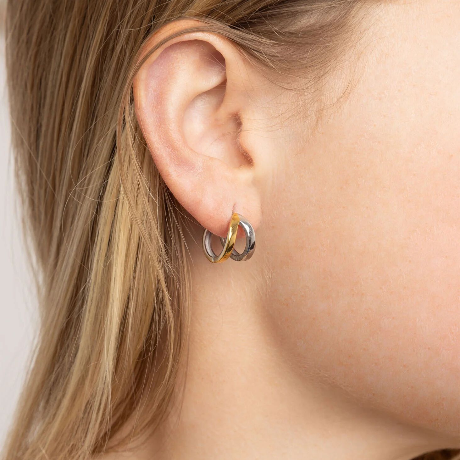 18K Gold PVD Stainless Steel Split Hoop Earring