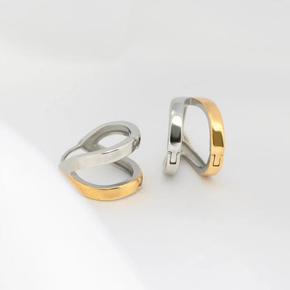 18K Gold PVD Stainless Steel Split Hoop Earring