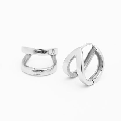 18K Gold PVD Stainless Steel Split Hoop Earring