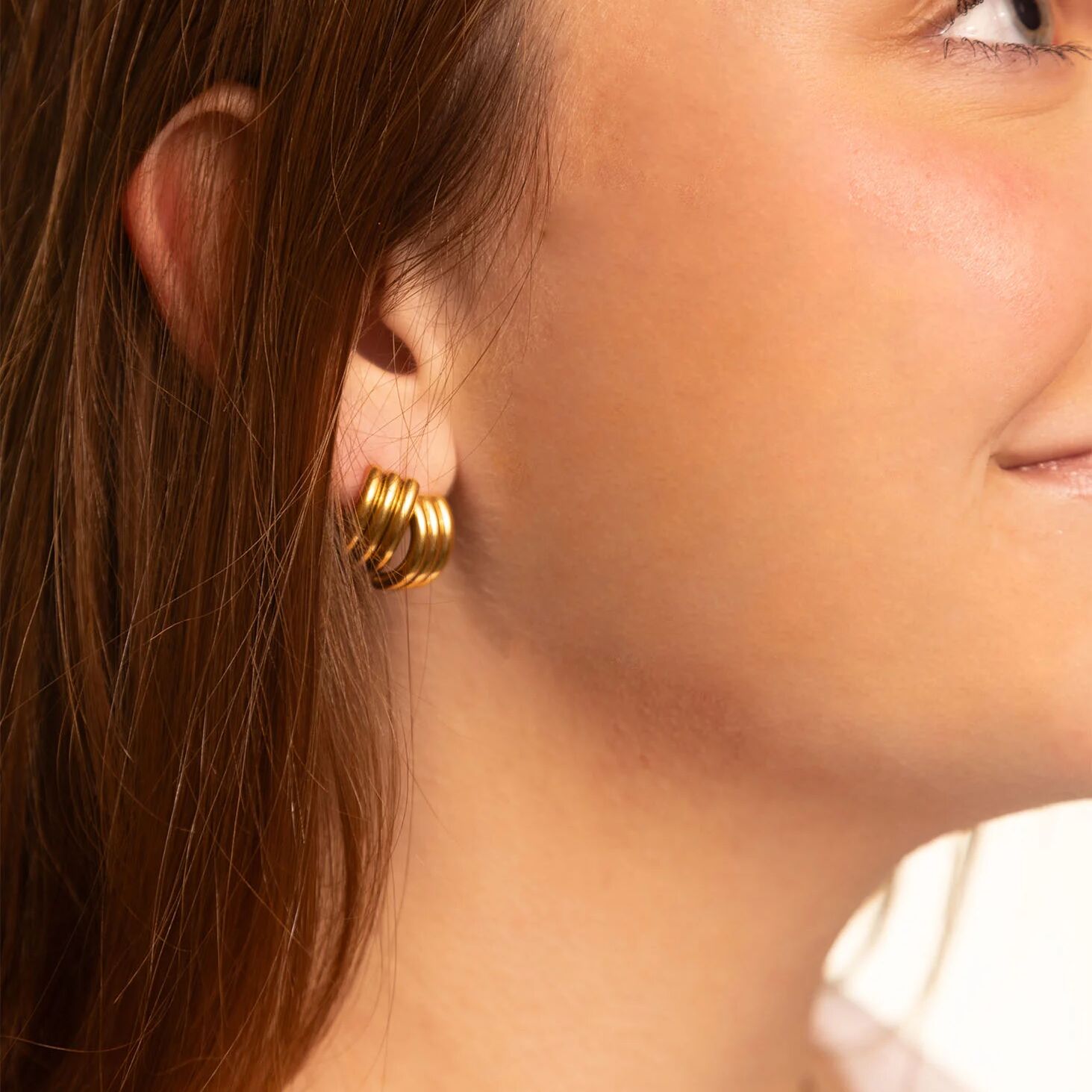 18K Gold PVD Stainless Steel Abstract Stud Earring