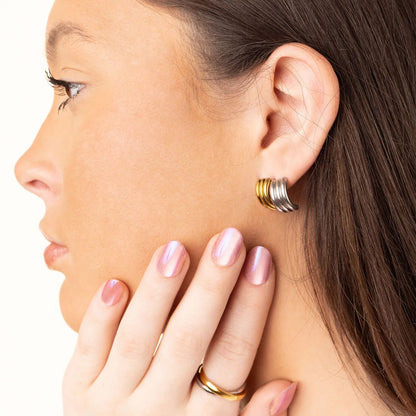 18K Gold PVD Stainless Steel Abstract Stud Earring