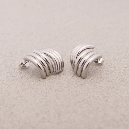 18K Gold PVD Stainless Steel Abstract Stud Earring