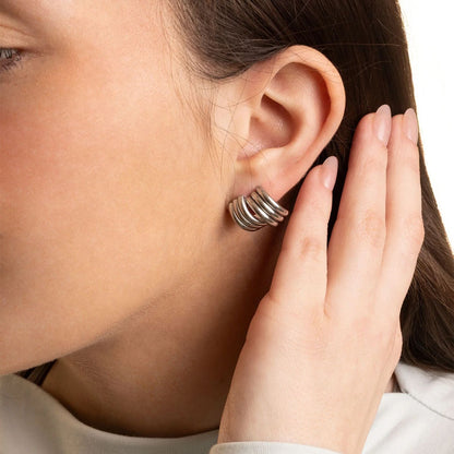 18K Gold PVD Stainless Steel Abstract Stud Earring