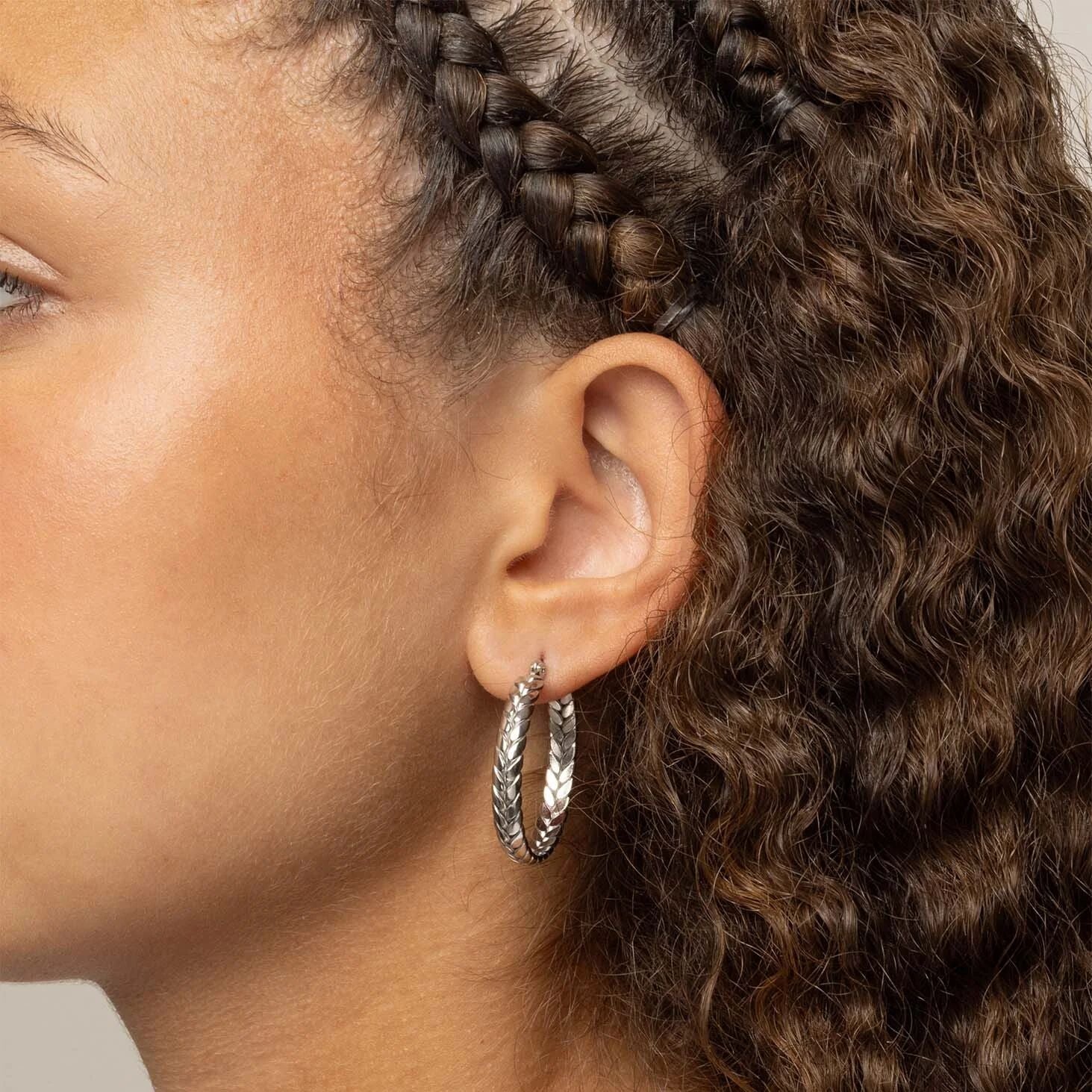 18K Gold PVD Stainless Steel Braided Hoop Earrings