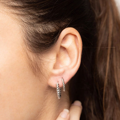 18K Gold PVD Stainless Steel Twisted Hoop Earrings