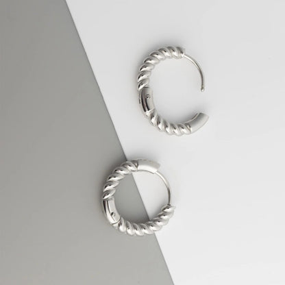 18K Gold PVD Stainless Steel Twisted Hoop Earrings