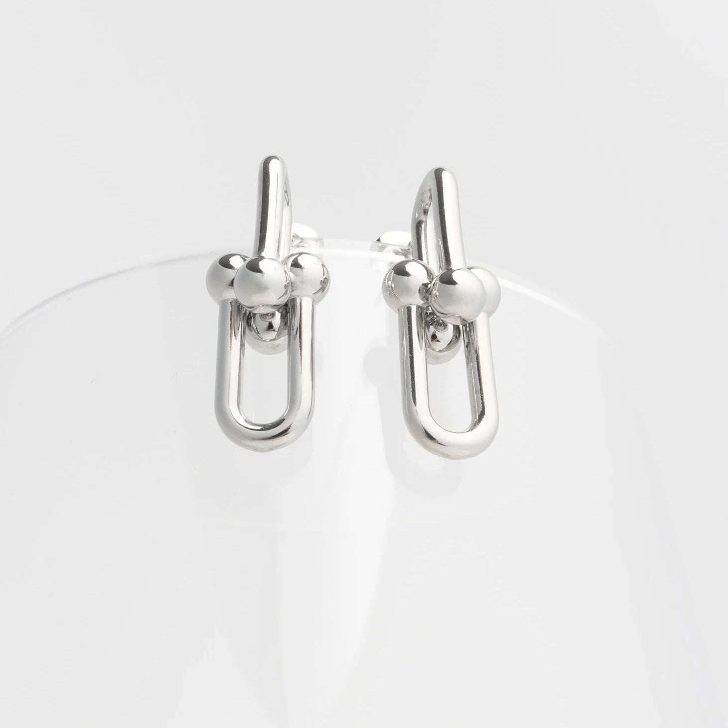 18K Gold PVD Stainless Steel Thick Ulock Chain Earrings