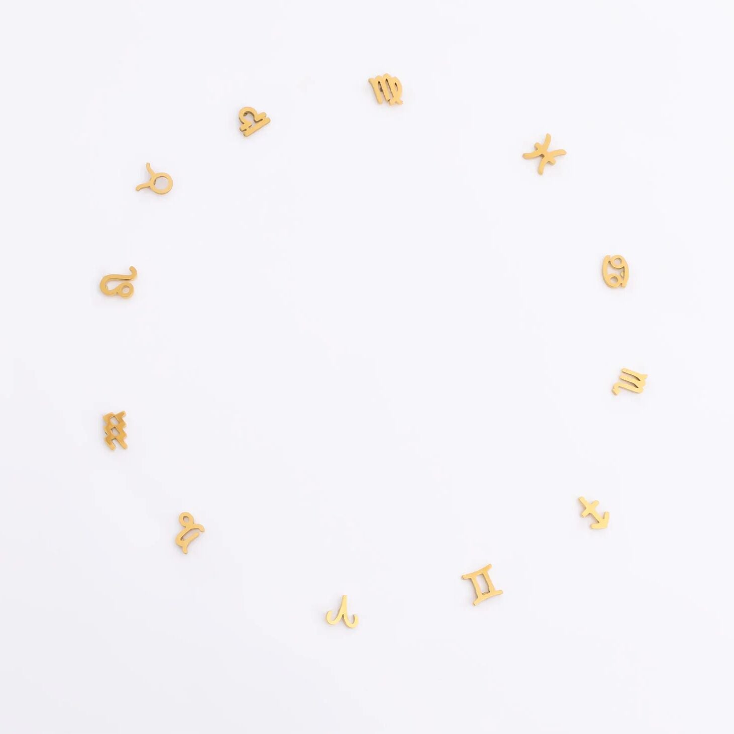 18K Gold PVD Stainless Steel Larger Zodiac Stud Earrings