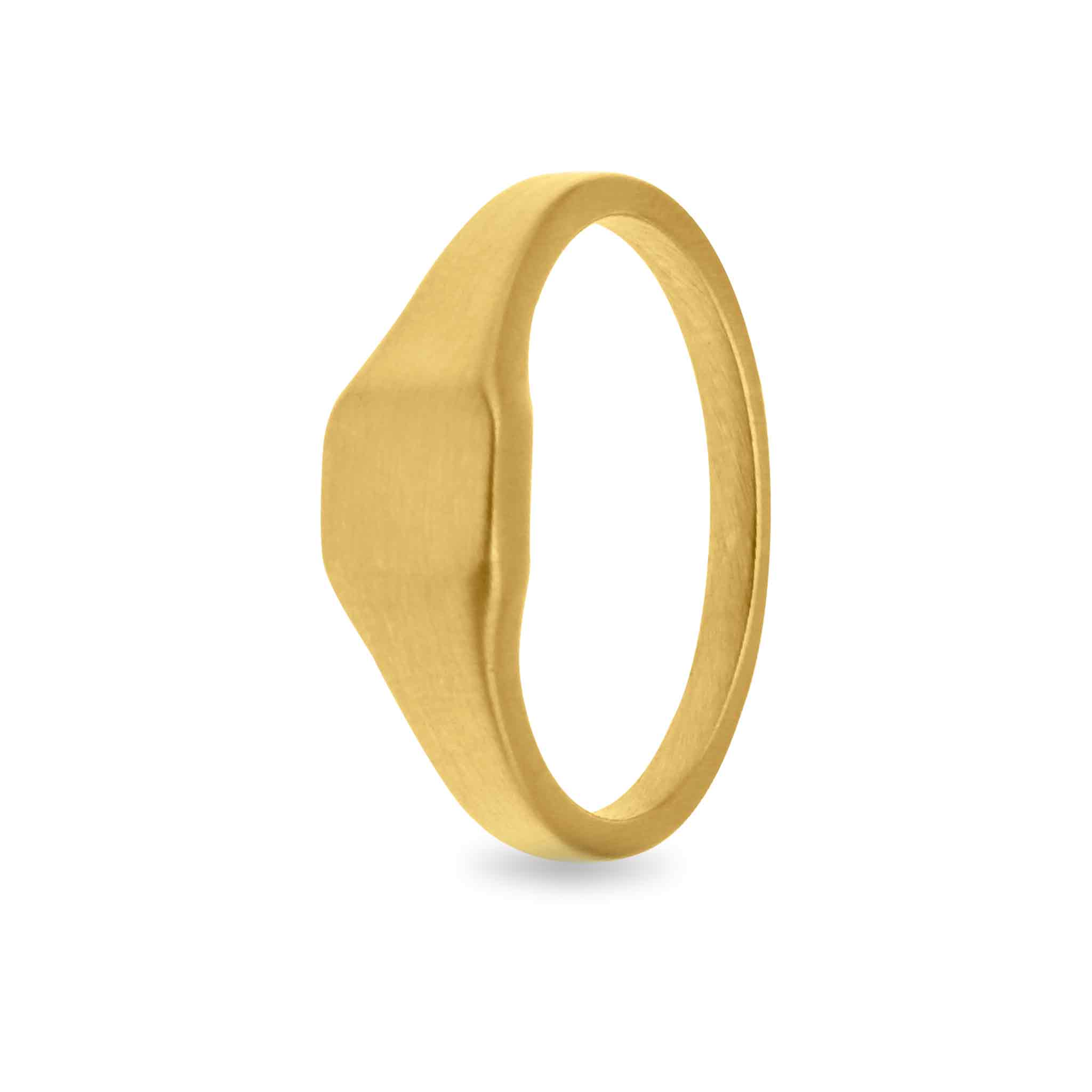18K Gold PVD Stainless Steel Blank Engravable Square Signet Ring