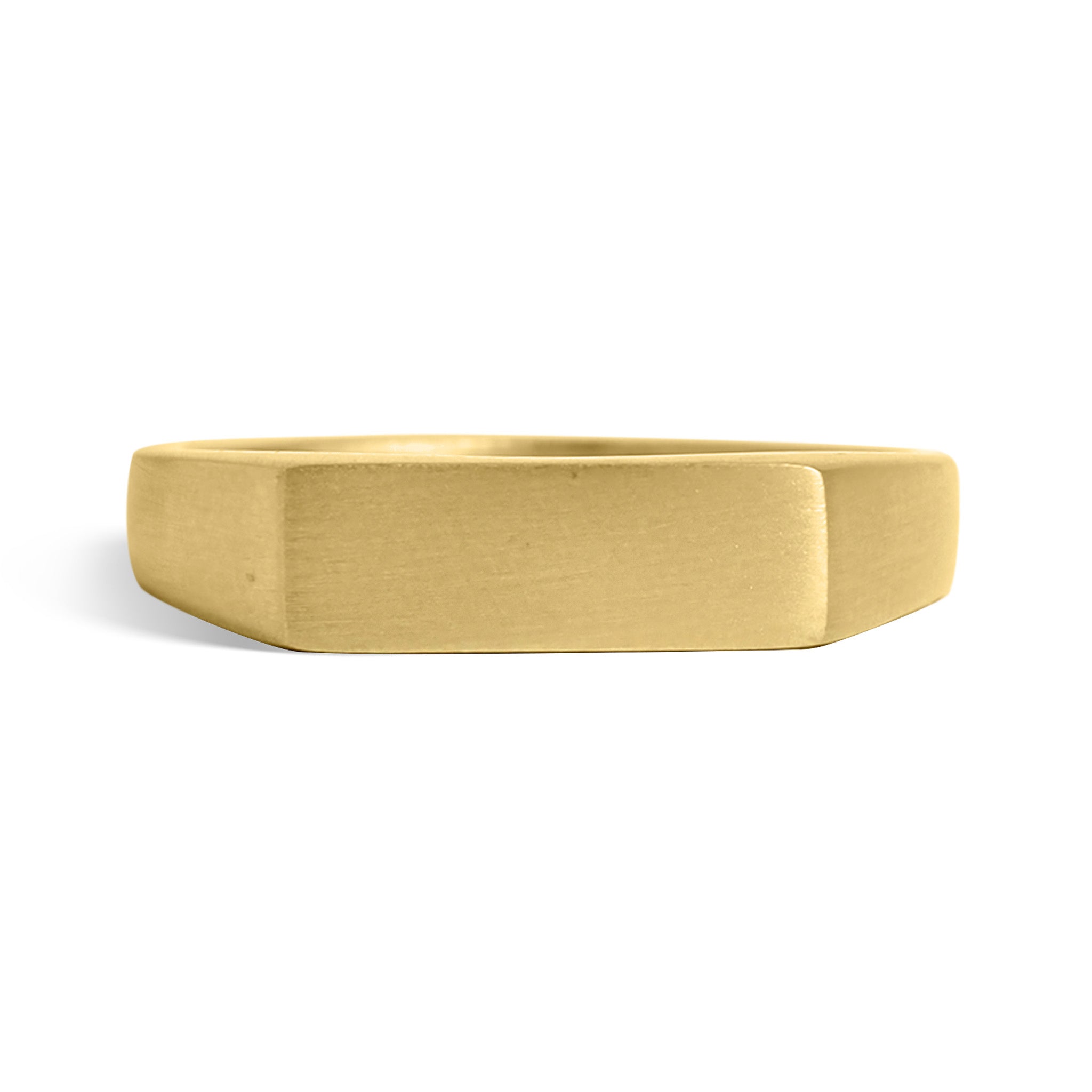 18K Gold PVD Stainless Steel Blank Engravable Rectangle Signet Ring