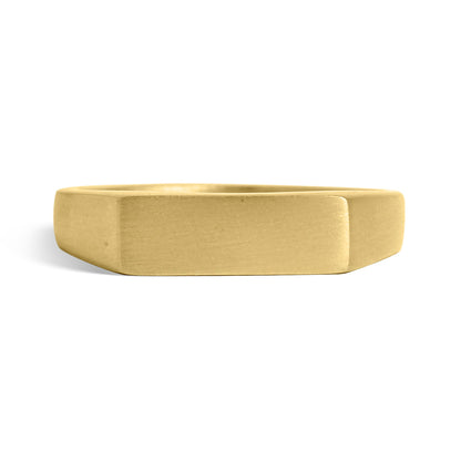 18K Gold PVD Stainless Steel Blank Engravable Rectangle Signet Ring