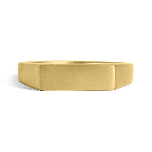 18K Gold PVD Stainless Steel Blank Engravable Rectangle Signet Ring