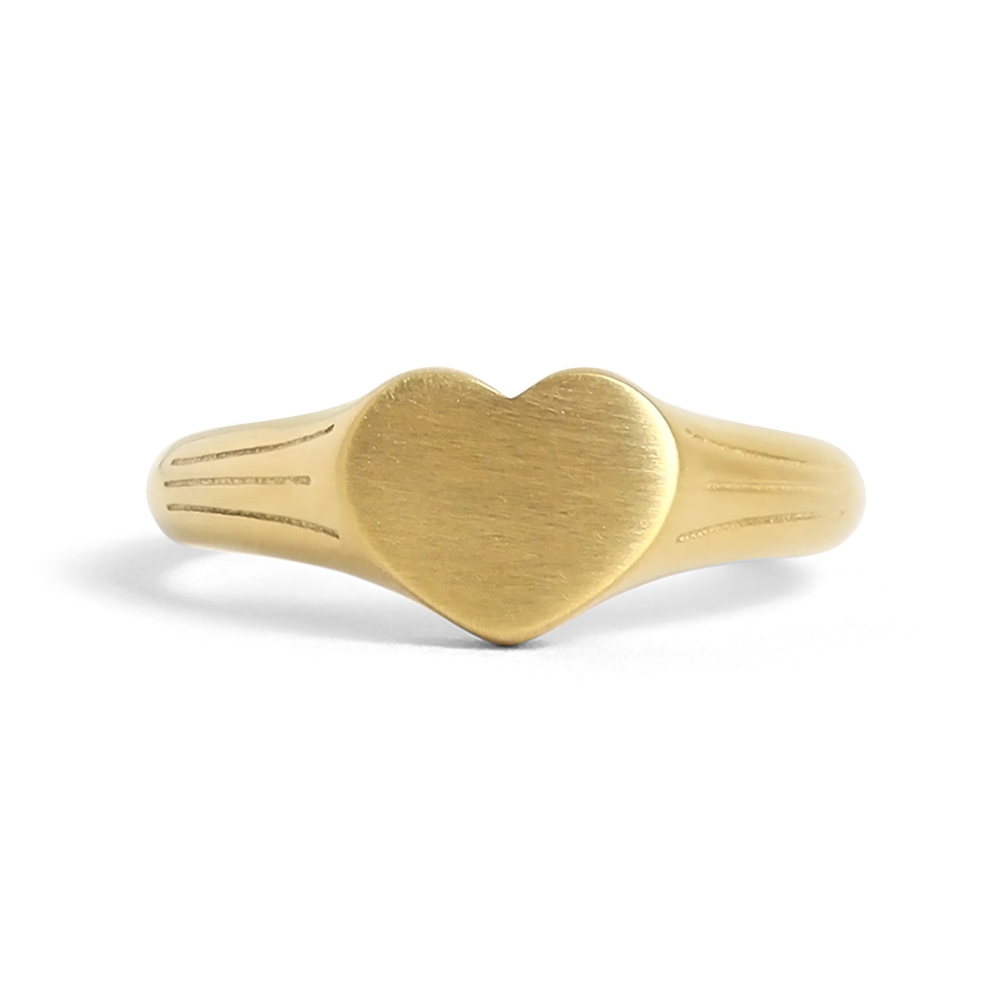 18K Gold PVD Stainless Steel Blank Engravable Heart Signet Ring