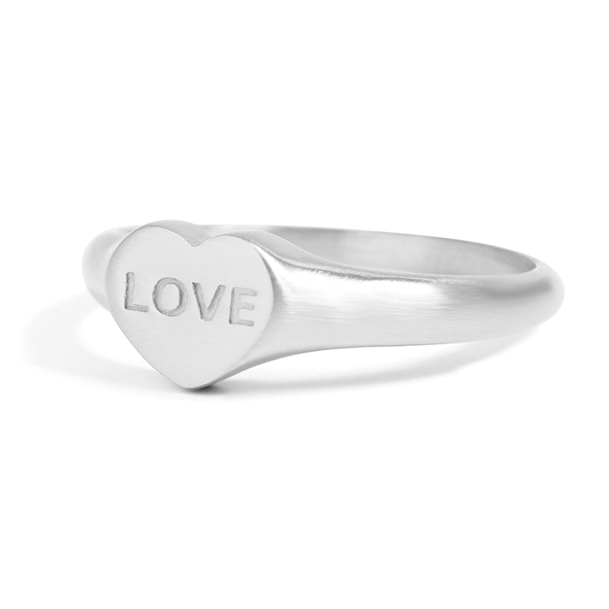 18K Gold PVD Stainless Steel Love Heart Signet Ring