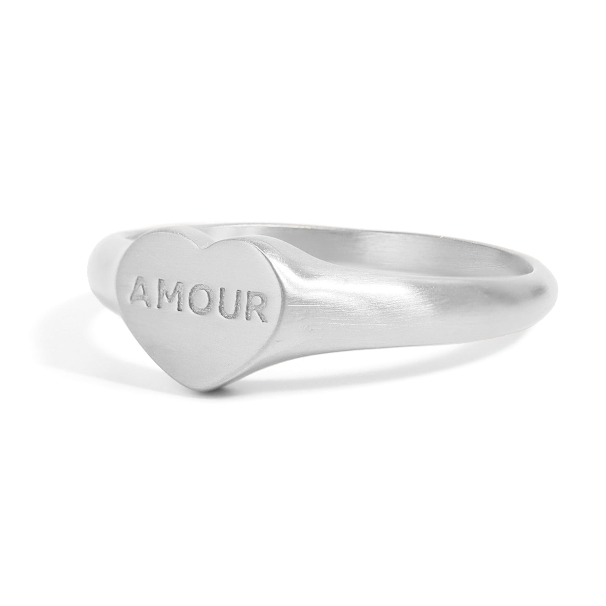 18K Gold PVD Stainless Steel Amour Heart Signet Ring