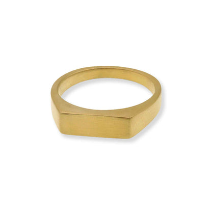 18K Gold PVD Stainless Steel Blank Engravable Rectangle Signet Ring