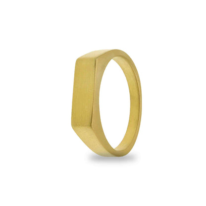 18K Gold PVD Stainless Steel Blank Engravable Rectangle Signet Ring