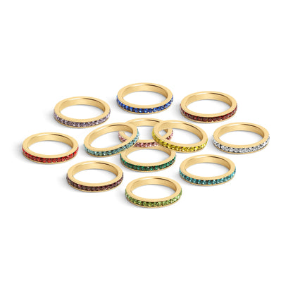 18K Gold PVD Stainless Steel CZ Eternity Ring