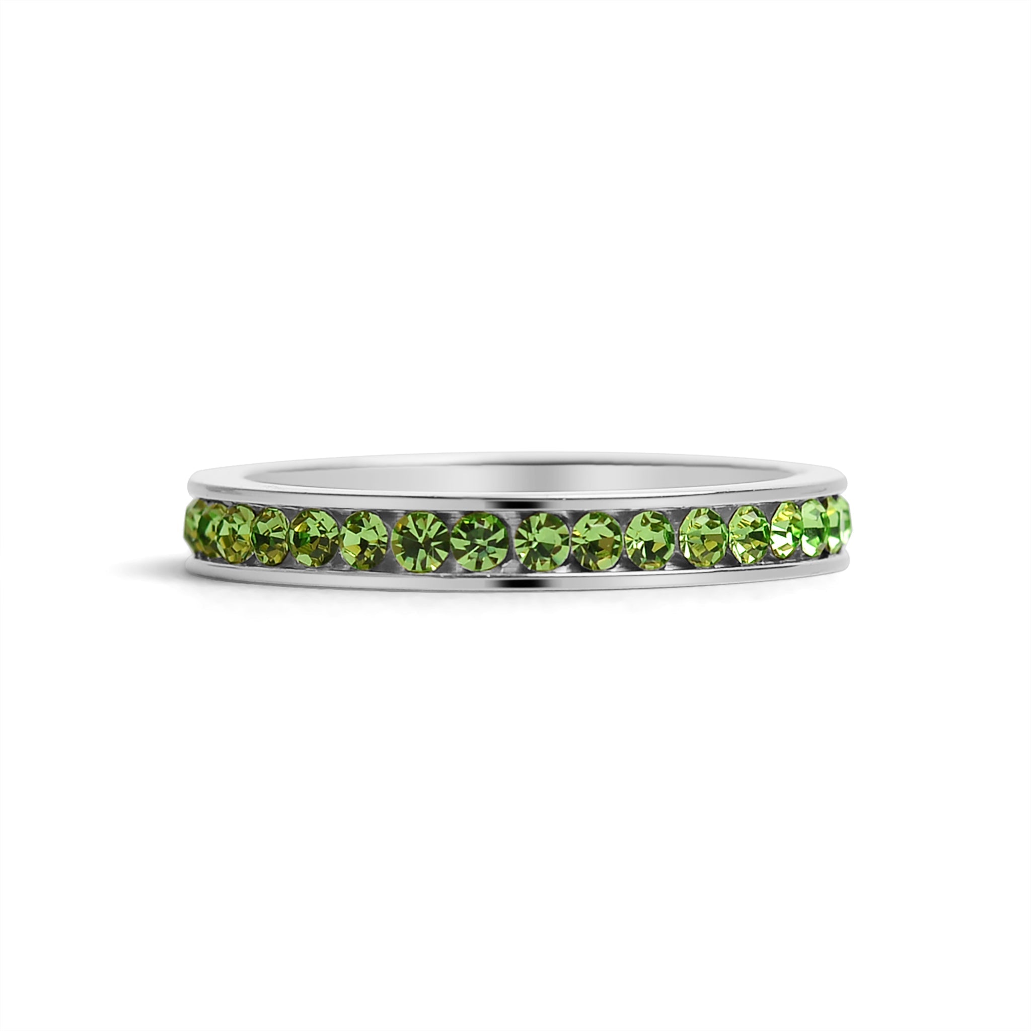 July-December CZ Eternity Stainless Steel Ring