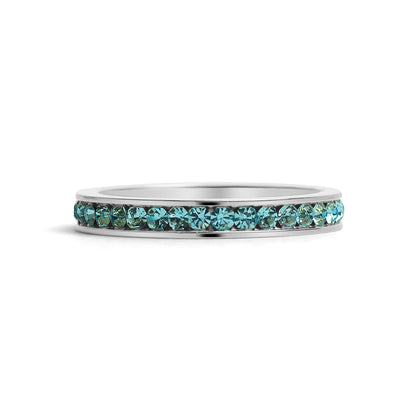 July-December CZ Eternity Stainless Steel Ring