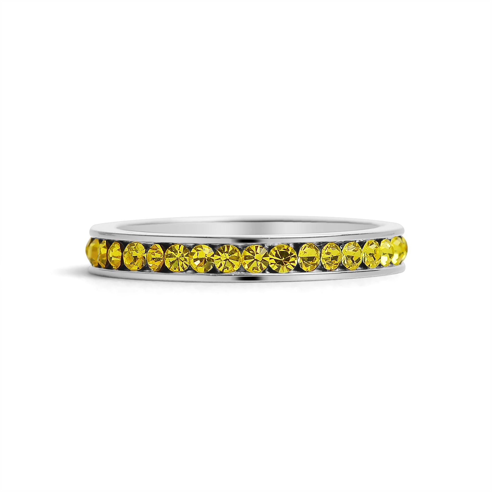 July-December CZ Eternity Stainless Steel Ring