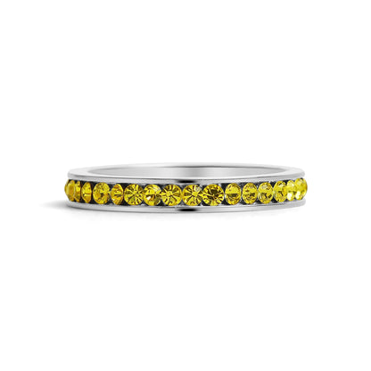 July-December CZ Eternity Stainless Steel Ring
