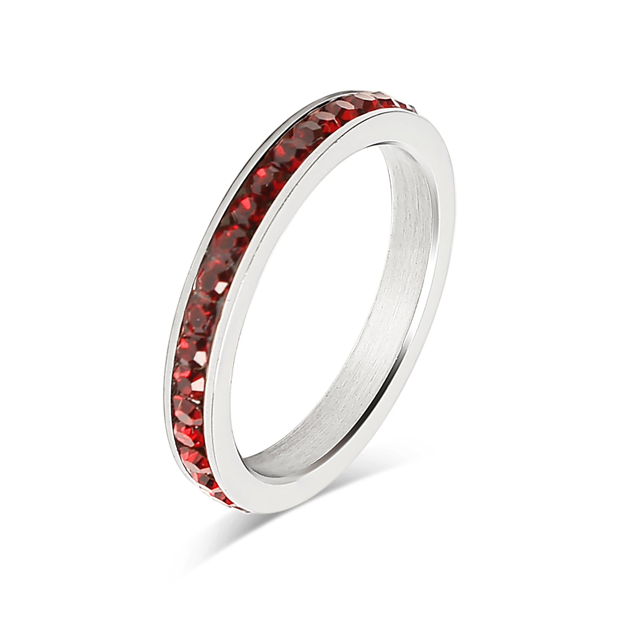 January-June CZ Eternity Stainless Steel Ring