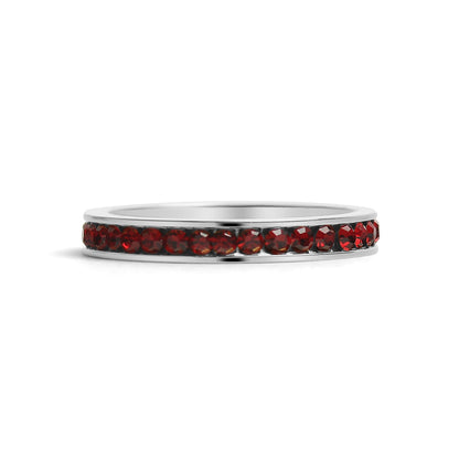 January-June CZ Eternity Stainless Steel Ring