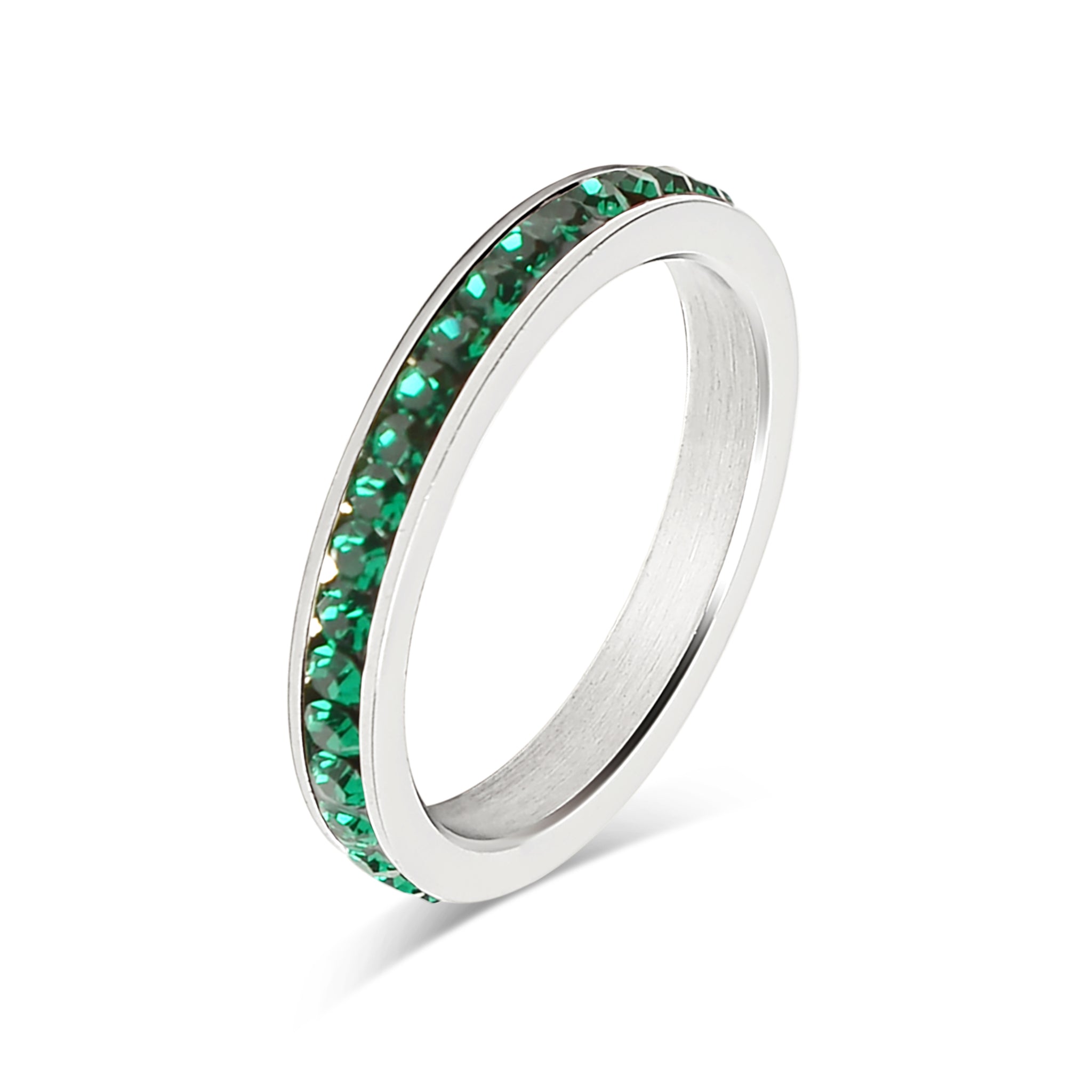 January-June CZ Eternity Stainless Steel Ring