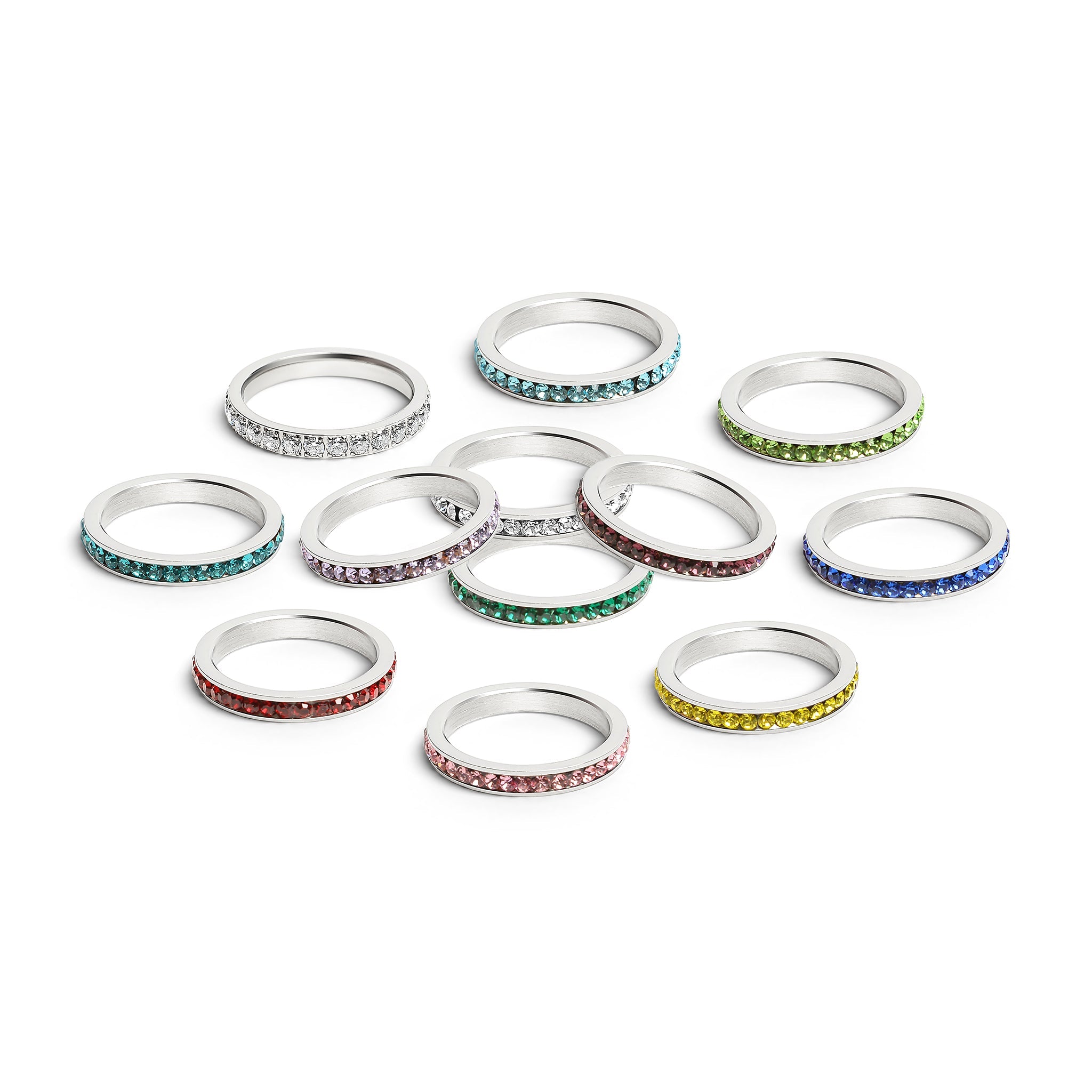 July-December CZ Eternity Stainless Steel Ring