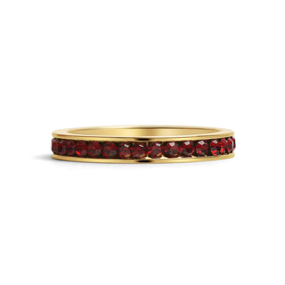 18K Gold PVD Stainless Steel CZ Eternity Ring