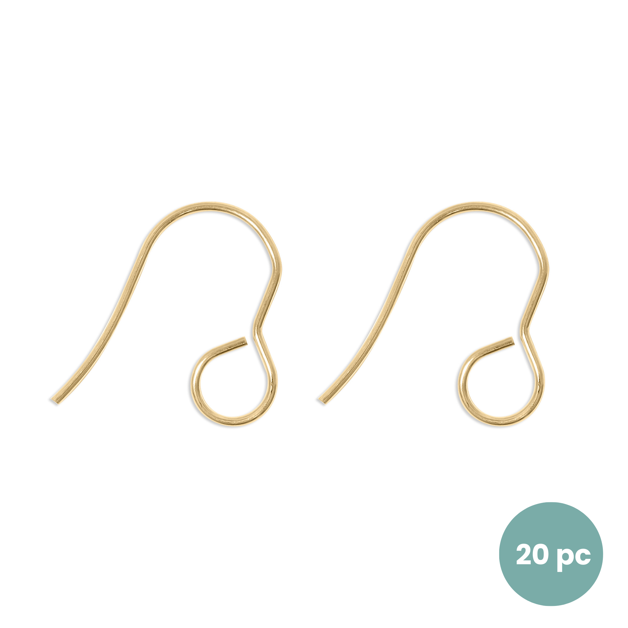 20 Pc 18K Gold PVD Stainless Steel Wire Earring Hooks