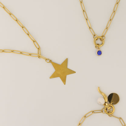 Brass Blank Star Pendant With Hole