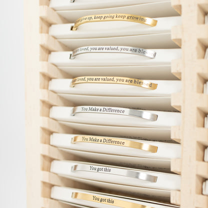 Wellness Engraved Bracelet Display