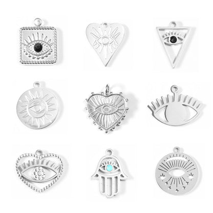 18K Gold PVD Stainless Steel Evil Eye Charm Set