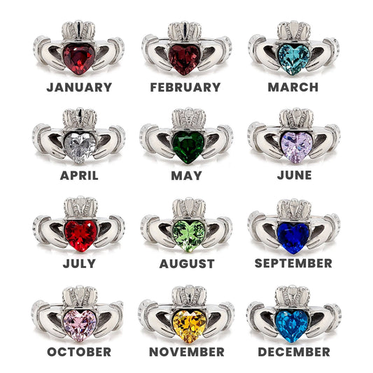 Claddagh Love, Loyalty, & Friendship Birthstone Ring