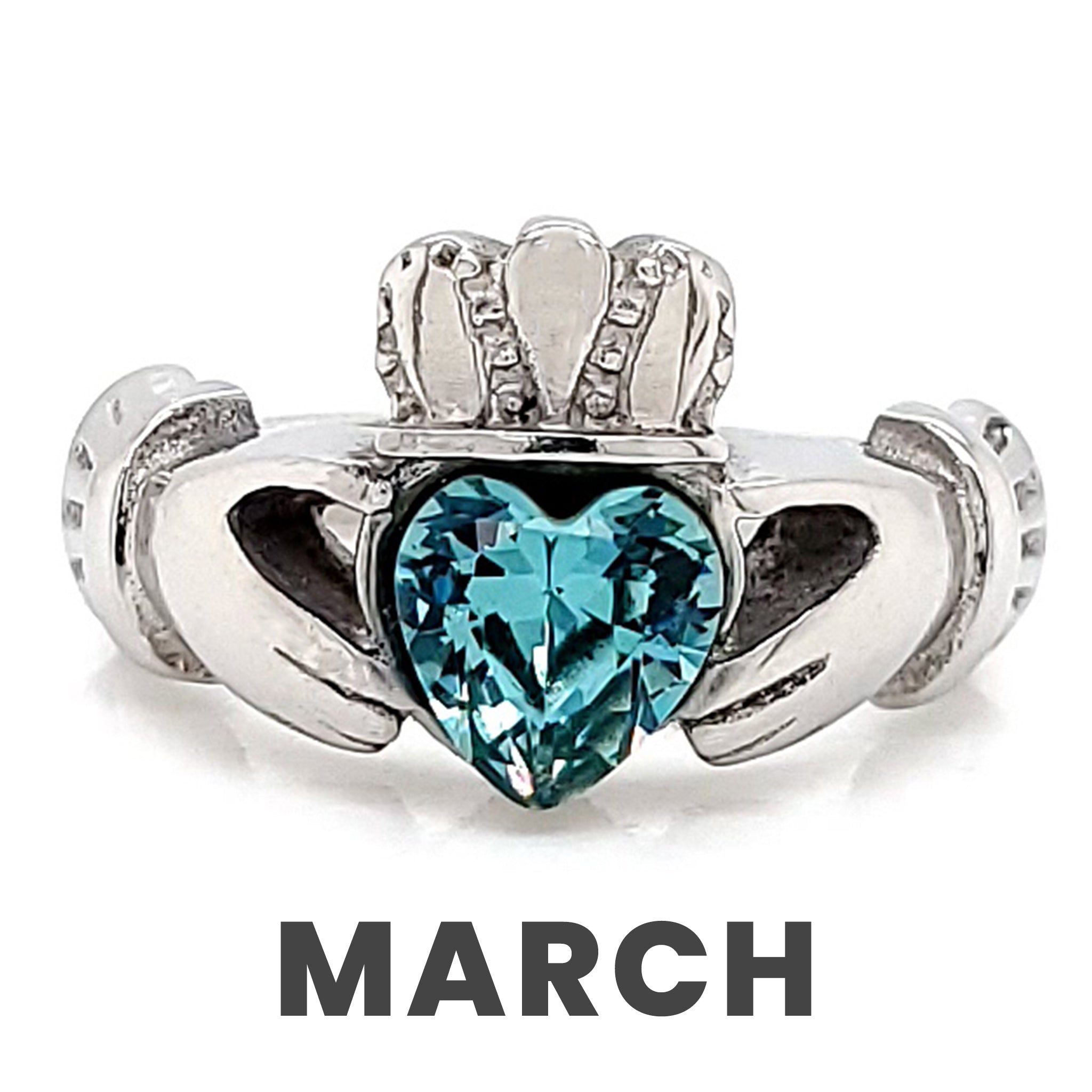 Claddagh Love, Loyalty, & Friendship Birthstone Ring