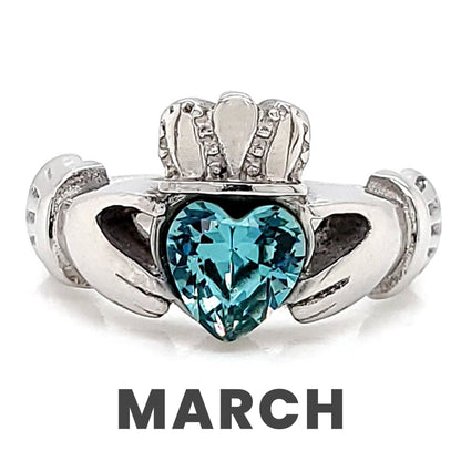 Claddagh Love, Loyalty, & Friendship Birthstone Ring