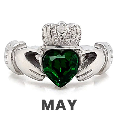 Claddagh Love, Loyalty, & Friendship Birthstone Ring