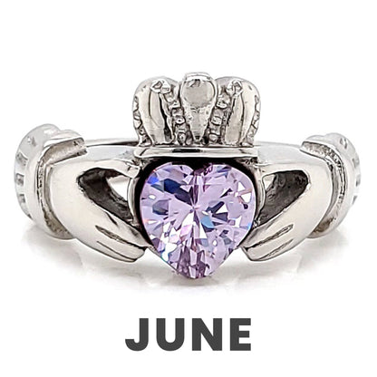 Claddagh Love, Loyalty, & Friendship Birthstone Ring