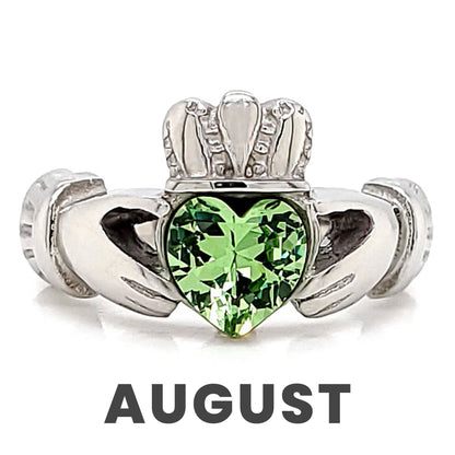 Claddagh Love, Loyalty, & Friendship Birthstone Ring