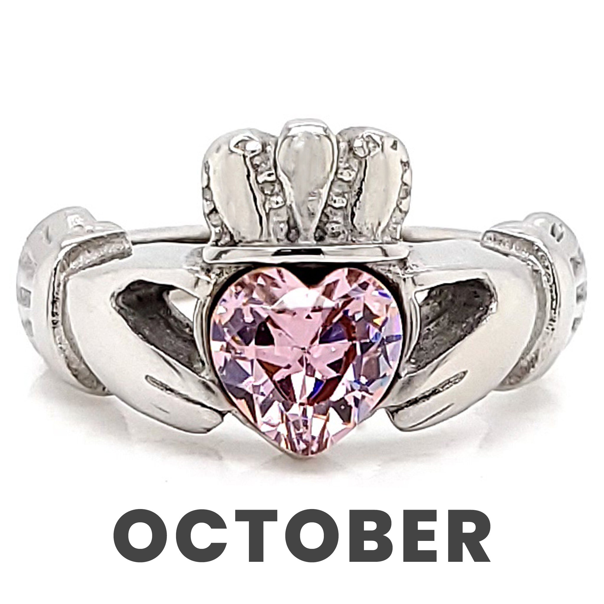 Claddagh Love, Loyalty, & Friendship Birthstone Ring