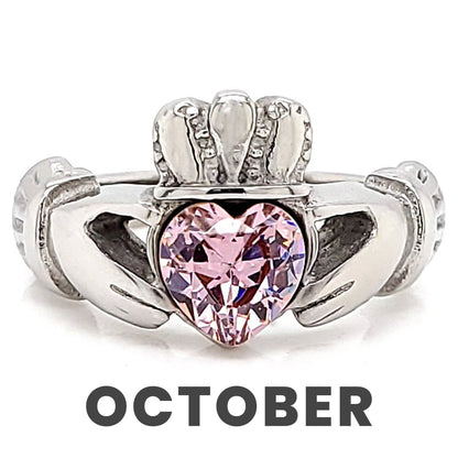 Claddagh Love, Loyalty, & Friendship Birthstone Ring