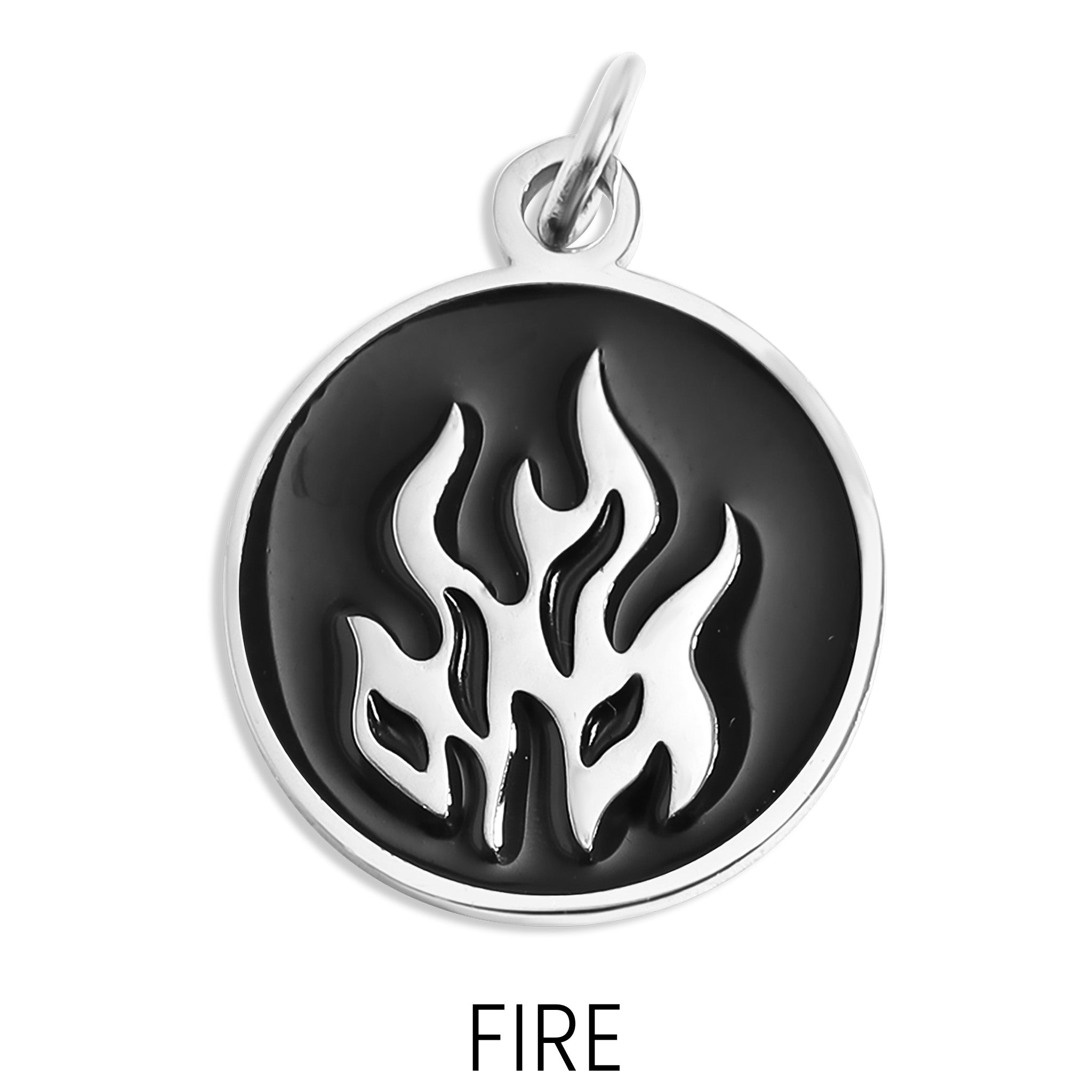 18K Gold PVD Stainless Steel Earth, Fire, Water, & Air Element Pendant