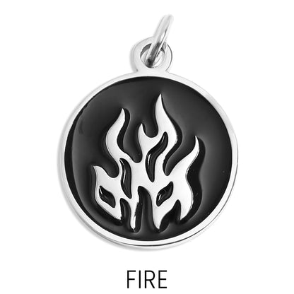 18K Gold PVD Stainless Steel Earth, Fire, Water, & Air Element Pendant