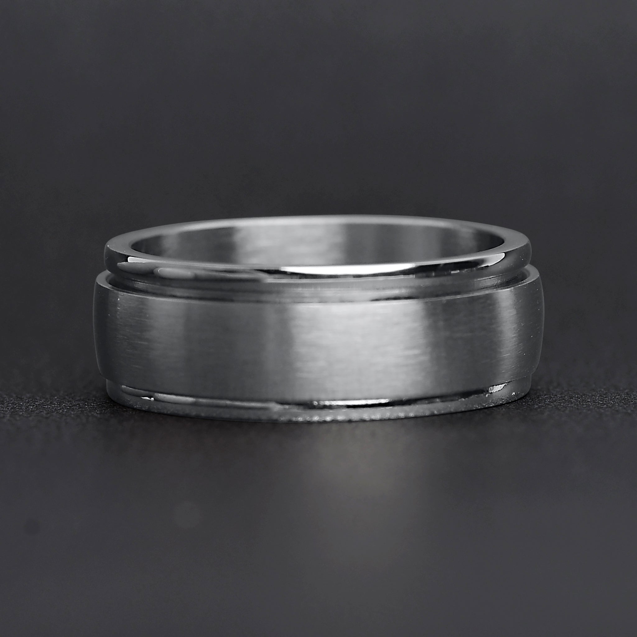 Stainless Steel Brushed Spinner Ring