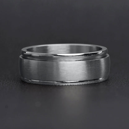 Stainless Steel Brushed Spinner Ring