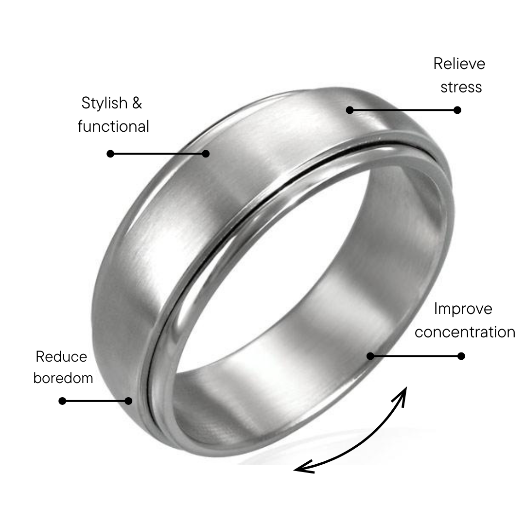Stainless Steel Brushed Spinner Ring